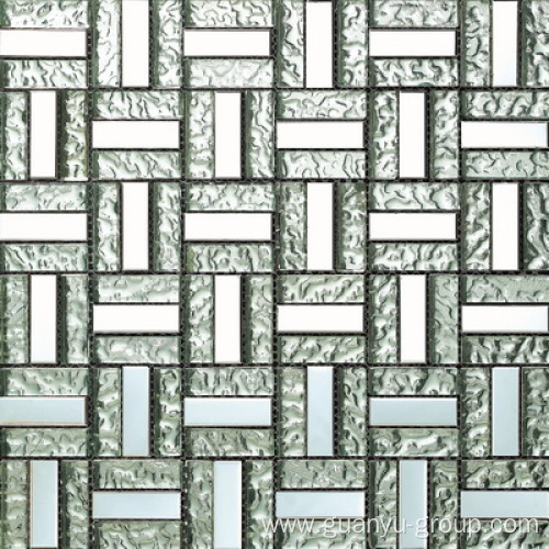 Aluminium Mix Bump Glass Block Mosaic